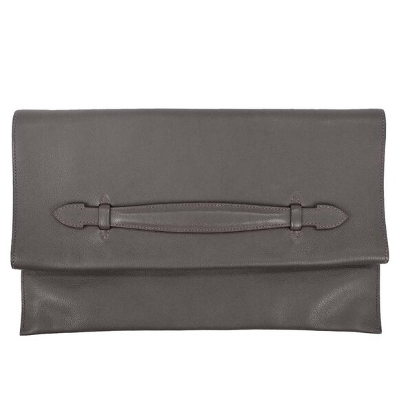 Hermes Etain Evercolor Pliplat Clutch Bag 106.S□Q 177510 - Picture 1 of 10